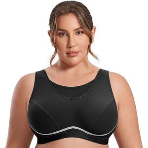 Syrokan High Impact Wire Free Wireless Non-Padded Modest Sports Bra Size 46G